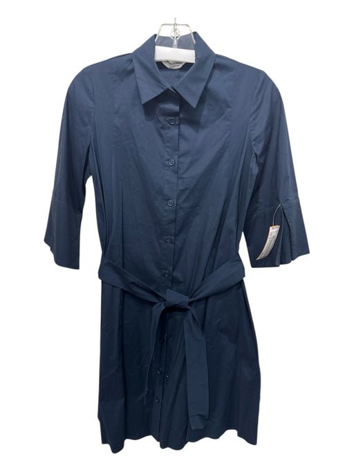 Amanda Up Richard Size P Navy Cotton Long Sleeve Short Sleeve Button Up Dress Navy / P
