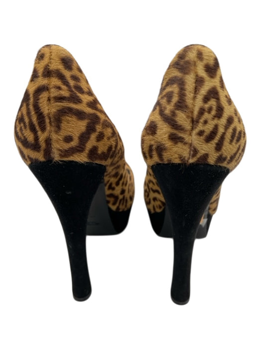 YSL Shoe Size 39 Brown & Beige Pony Hair Platform Cheetah Stiletto Pumps Brown & Beige / 39