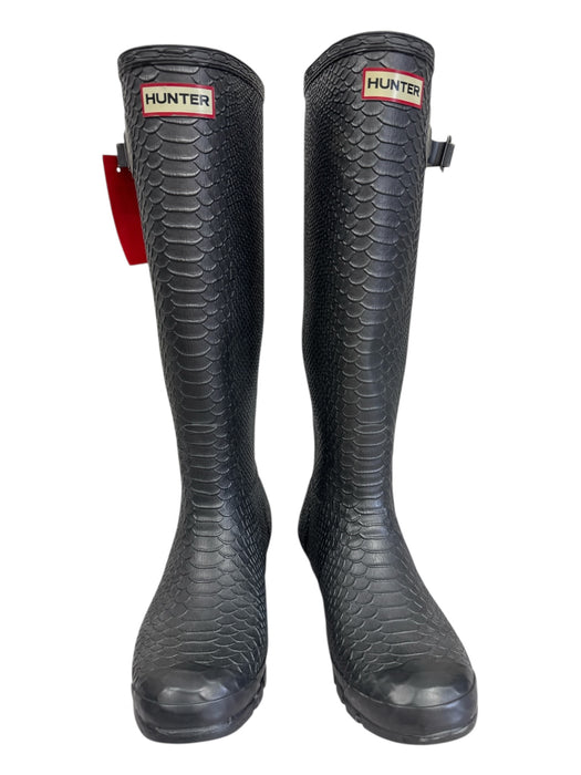Hunter Shoe Size 8 Gray Rubber Embossed Rainboot knee high Boots Gray / 8