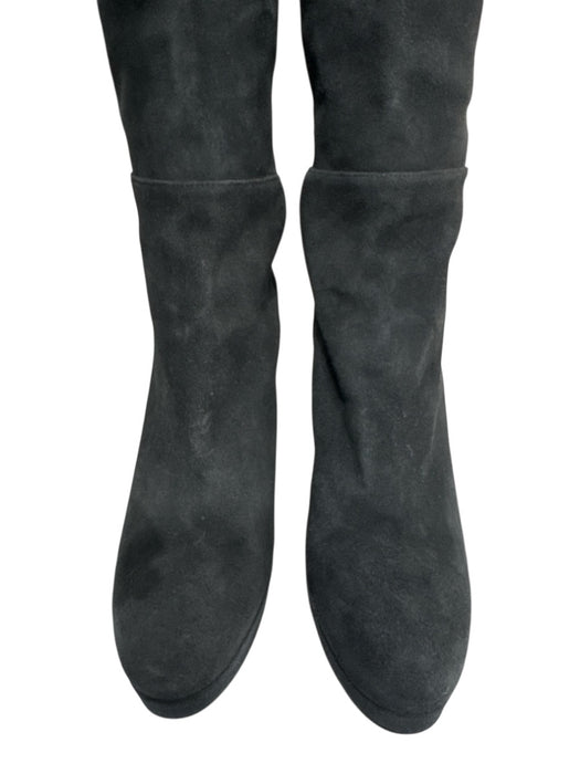 Stuart Weitzman Shoe Size 8.5 Gray Suede Round Toe Platform Elastic Back Boots Gray / 8.5