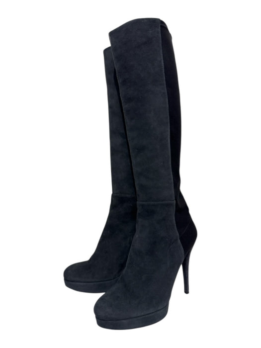 Stuart Weitzman Shoe Size 8.5 Gray Suede Round Toe Platform Elastic Back Boots Gray / 8.5