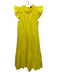 Sea New York Size 0 Bright Yellow Cotton Ruffle Cap Sleeve Ruffle Neckline Dress Bright Yellow / 0