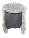 Sea New York Size XS Gray & White Cotton Eyelets Ruffle Details Back Zip Sweater Gray & White / XS