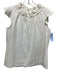 Sea New York Size 2 White Cotton & Linen Back Button Ruffle Neckline Top White / 2