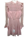 Self Portrait Size 4 Pink Polyester Floral Eyelet Lace Long Sleeves Dress Pink / 4