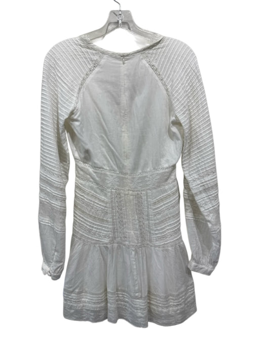 Veronica Beard Size 2 White Cotton Button Up Floral Print Crochet Lace Dress White / 2