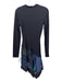 Derek Lam 10 Crosby Size 4 Black, Blue, Multi Cotton & Polyester Ribbed Dress Black, Blue, Multi / 4