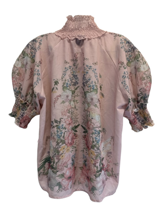 Hausen Size S Light Pink & Multi Polyester Short Puff Sleeve Buttons Short Set Light Pink & Multi / S