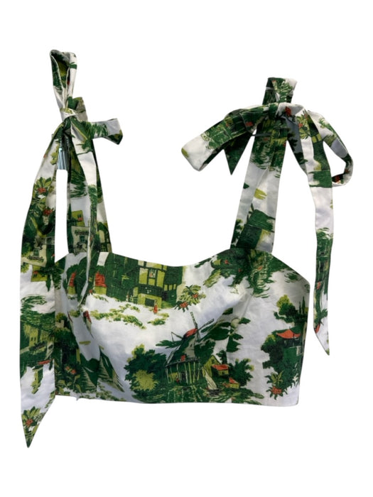 Cara Cara Size XS White, Green, Orange Cotton Maxi Graphic Crop Skirt Set White, Green, Orange / XS