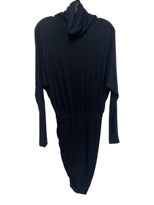 Veronica Beard Jeans Size XS Black Long Sleeve Turtle Neck Ruched Dress Black / XS