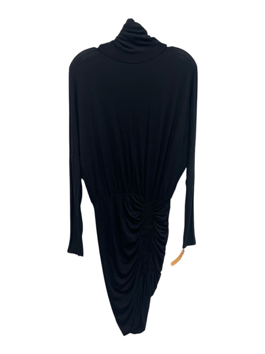 Veronica Beard Jeans Size XS Black Long Sleeve Turtle Neck Ruched Dress Black / XS