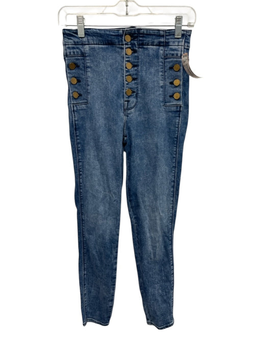 J Brand Size 25 Medium Wash Cotton Denim Button Fly High Rise Skinny Jeans Medium Wash / 25