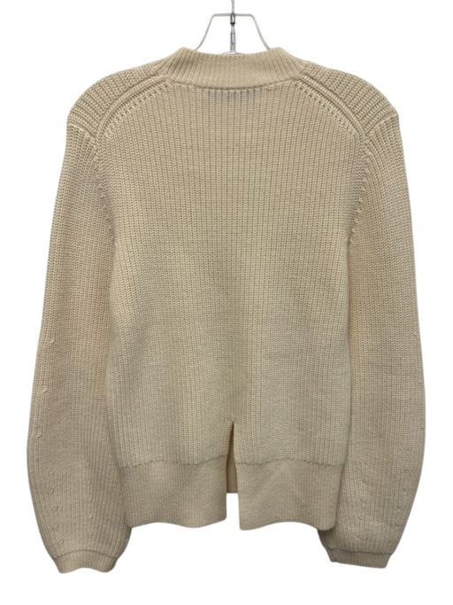 Proenza Schouler White Label Size S Cream White Wool Rib Knit high neck Sweater Cream White / S