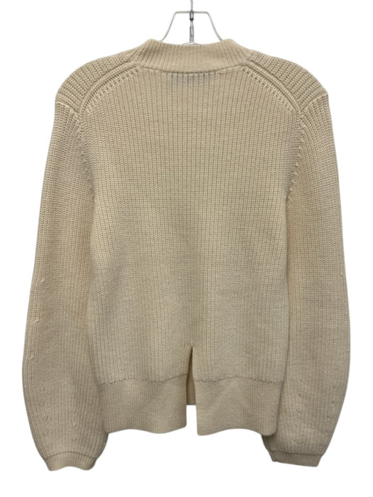 Proenza Schouler White Label Size S Cream White Wool Rib Knit high neck Sweater Cream White / S
