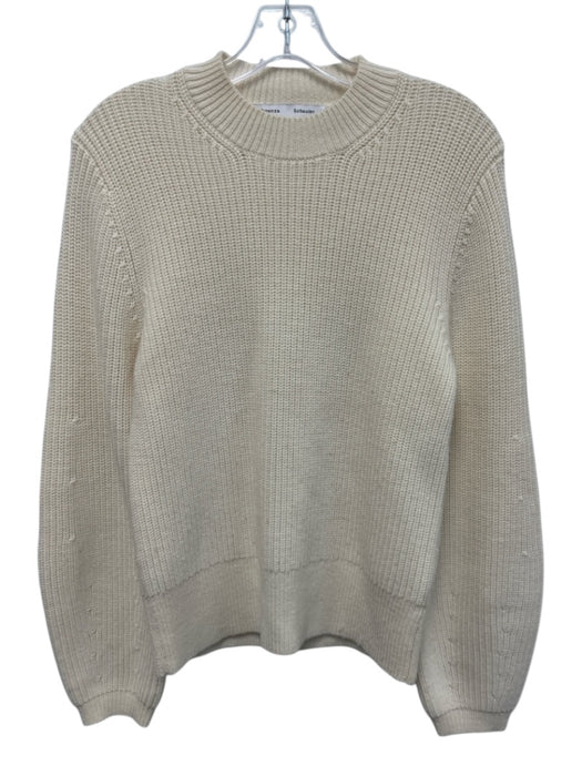 Proenza Schouler White Label Size S Cream White Wool Rib Knit high neck Sweater Cream White / S