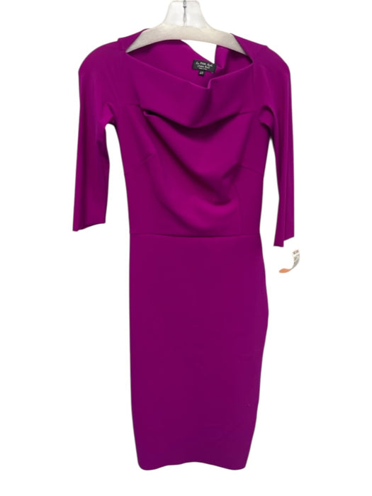 Chiara Boni Size 40 Fuschia Purple Polyamide & Elastane 3/4 Sleeve Cut Out Dress Fuschia Purple / 40