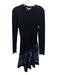 Derek Lam 10 Crosby Size 4 Black, Green, Blue Cotton & Polyester Rib Knit Dress Black, Green, Blue / 4
