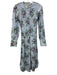 Ganni Size 32 Blue, Purple, Green Cotton Long puff sleeve Floral Print Dress Blue, Purple, Green / 32