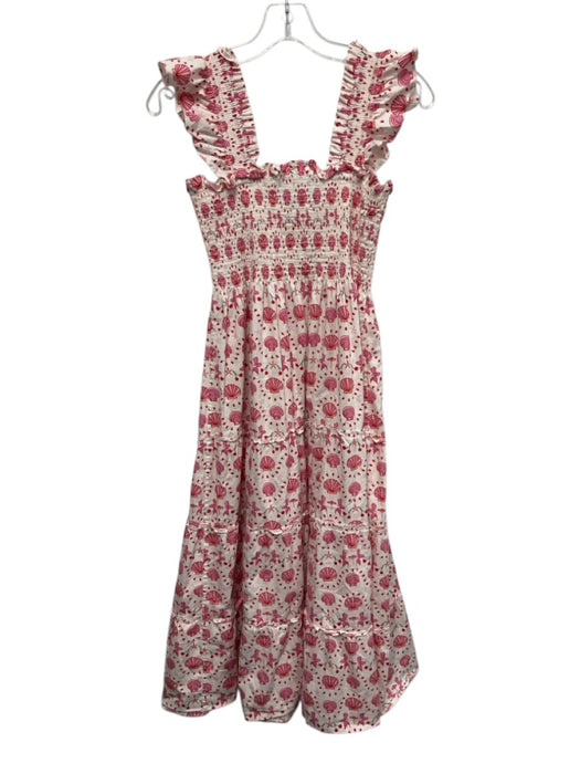 Hill House Size S White, Red, Pink Cotton Sleeveless Seashell Midi Dress White, Red, Pink / S