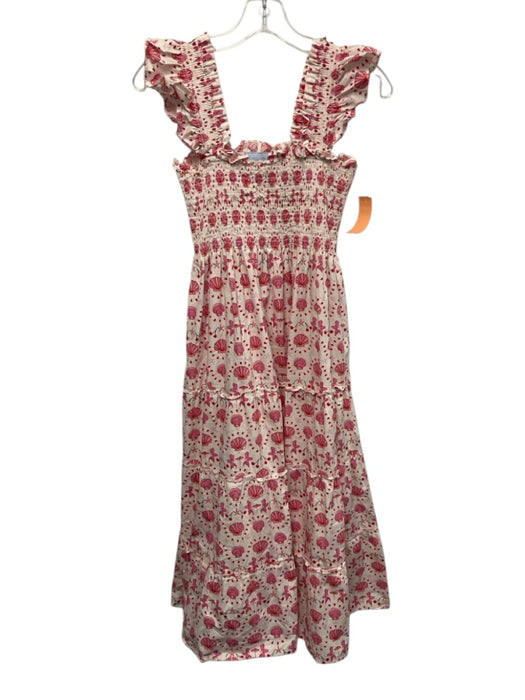 Hill House Size S White, Red, Pink Cotton Sleeveless Seashell Midi Dress White, Red, Pink / S