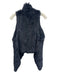Metric Knits Size S Navy Blue Rabbit Fur Sleeveless Knit Open Front Vest Navy Blue / S