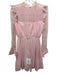 Self Portrait Size 4 Pink Polyester Floral Eyelet Lace Long Sleeves Mini Dress Pink / 4