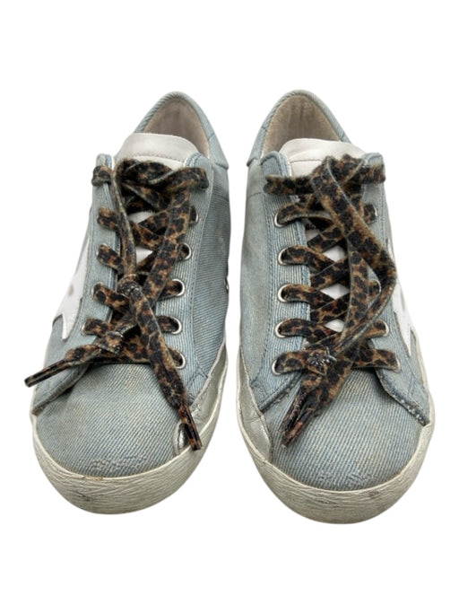 Golden Goose Shoe Size 39 Blue, White, Multi Canvas Metallic Thread Sneakers Blue, White, Multi / 39