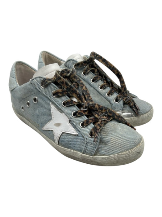 Golden Goose Shoe Size 39 Blue, White, Multi Canvas Metallic Thread Sneakers Blue, White, Multi / 39