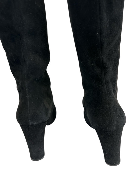 Stuart Weitzman Shoe Size 8 Black Suede Almond Toe Outer Side Zip Boots Black / 8