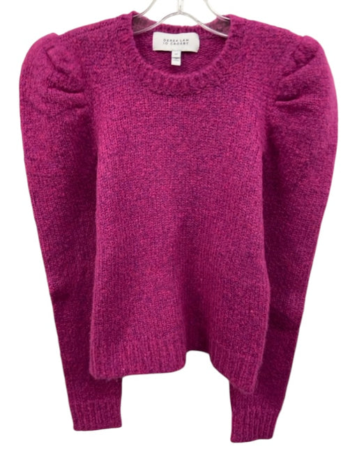Derek Lam 10 Crosby Size S Magenta Poly Blend Crew Neck Long Sleeve Sweater Magenta / S