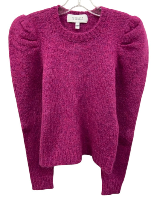 Derek Lam 10 Crosby Size S Magenta Poly Blend Crew Neck Long Sleeve Sweater Magenta / S