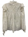 Sea New York Size XS White Cotton Eyelet Keyhole Back Button Back High Neck Top White / XS