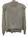 Sea New York Size XS White Cotton Eyelet Keyhole Back Button Back High Neck Top White / XS