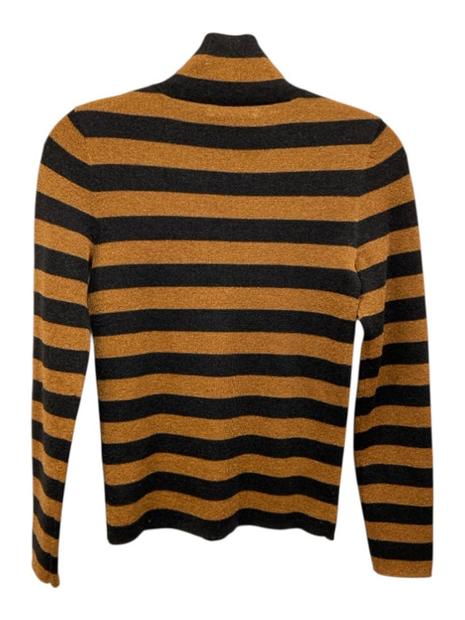 Alice + Olivia Size XS Gold & Black Wool Blend Stripe Metallic Thread Top Gold & Black / XS