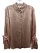 Cinq a Sept Size S Pink & Black Silk Printed Button Front Long Sleeve Top Pink & Black / S