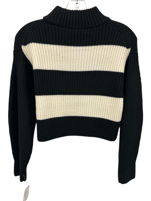 Tibi Size XXS/XS Black & White Wool Striped Long Sleeve high neck Skirt Set Black & White / XXS/XS
