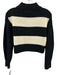Tibi Size XXS/XS Black & White Wool Striped Long Sleeve high neck Skirt Set Black & White / XXS/XS