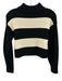 Tibi Size XXS/XS Black & White Wool Striped Long Sleeve high neck Skirt Set Black & White / XXS/XS