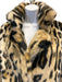 MME. Mink Size Small Brown & Black Polyester Blend Faux Fur Leopard Lapel Coat Brown & Black / Small