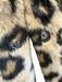 MME. Mink Size Small Brown & Black Polyester Blend Faux Fur Leopard Lapel Coat Brown & Black / Small