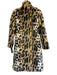 MME. Mink Size Small Brown & Black Polyester Blend Faux Fur Leopard Lapel Coat Brown & Black / Small