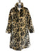 MME. Mink Size Small Brown & Black Polyester Blend Faux Fur Leopard Lapel Coat Brown & Black / Small