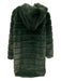 APPARIS Size Small Dark Green Polyester Faux Fur Tiered Snap Button Front Coat Dark Green / Small