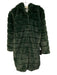 APPARIS Size Small Dark Green Polyester Faux Fur Tiered Snap Button Front Coat Dark Green / Small