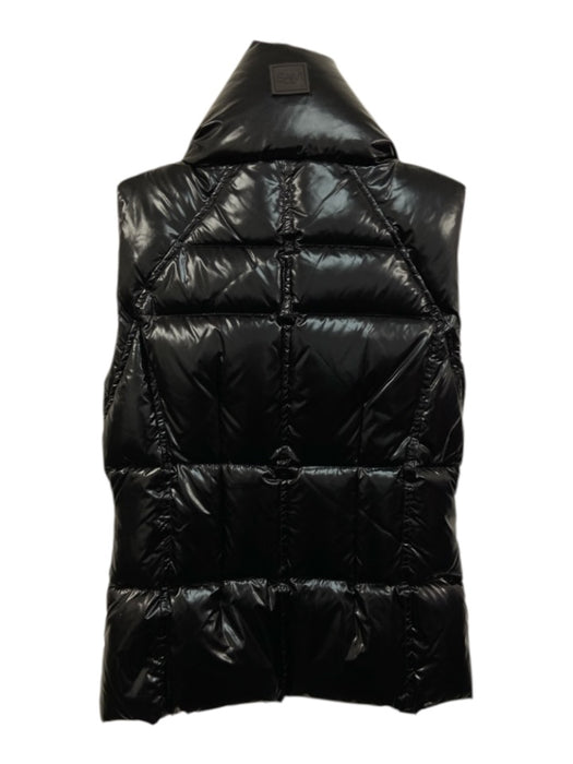 SAM. Size Small Black Nylon Zip Front Quilted goose down Collar Vest Black / Small