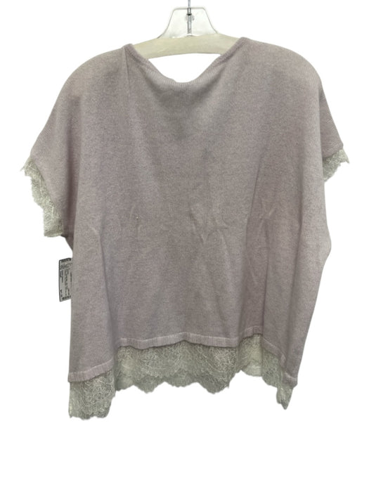 Autumn Cashmere Size Small Lilac Purple Cashmere Drop Shoulder Lace Trim Sweater Lilac Purple / Small