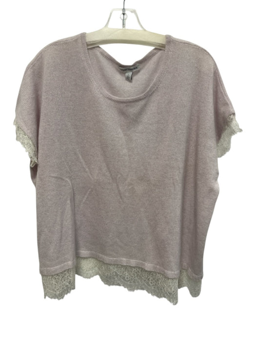 Autumn Cashmere Size Small Lilac Purple Cashmere Drop Shoulder Lace Trim Sweater Lilac Purple / Small