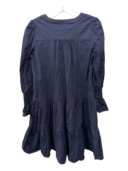 Pomander Place Size Small Navy Blue Cotton Long Sleeve smocked Tiered Dress Navy Blue / Small