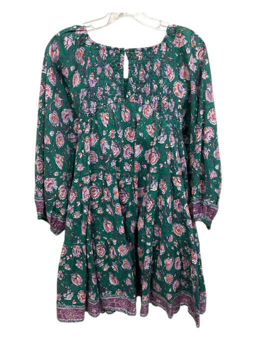 Cleobella Size S Green, Purple, Orange Cotton Long puff sleeve Tiered Dress Green, Purple, Orange / S