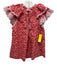 Ulla Johnson Size 2 Red & White Cotton Short Sleeve Floral V Neck Neck Tie Top Red & White / 2